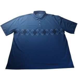 Top Flite Polo Shirt‎ 3X Blue Argyle Golf Shirt Performance Fit READ Snag Back